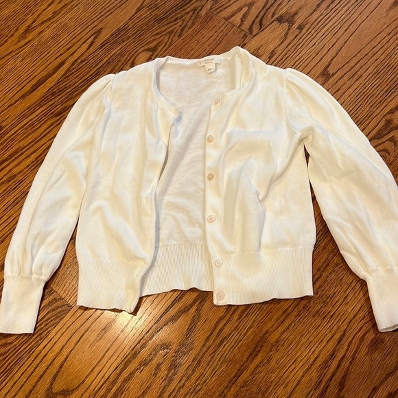 Crewcuts Girl’s White Cardigan Size M (8-9) - Picture 1 of 7